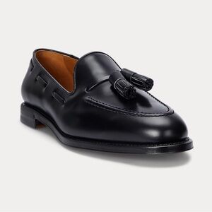POLO Ralph Lauren Maestra Calfskin Leather Tassel Loafer Sz 12 US $550 Black